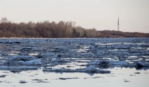 Ледоход на Оби в Барнауле.