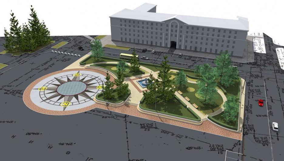 План реконструкции площади Ленина с фонтаном "Торнадо" в Рубцовске.