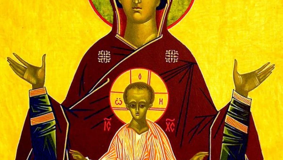 Богоматерь Знамение. 2005. Дерево, левкас, акрил.