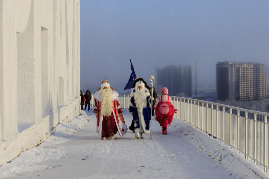 Встреча главного российского Деда Мороза в Барнауле. 2018 год.
