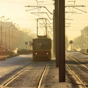 Мороз. Трамвай. Барнаул.