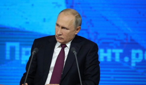 Владимир Путин на пресс-конференции. 2018 год.