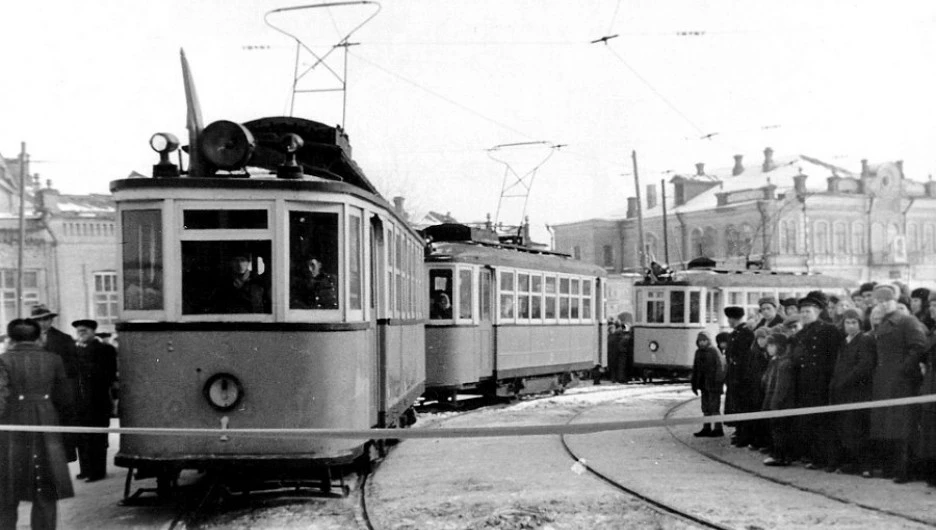Пуск первого трамвая, ноябрь, 1948 год.