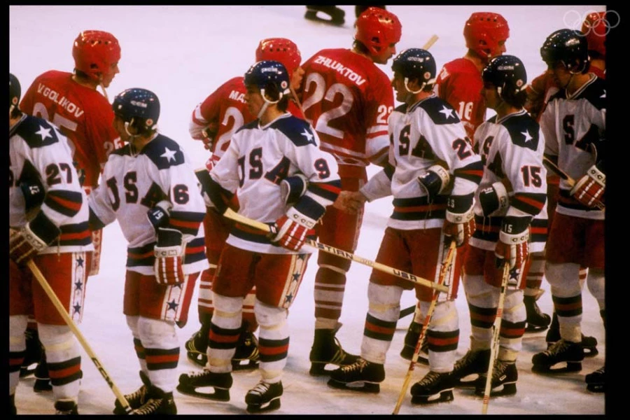 Сборная СССР и сборная США на Олимпиаде-1980