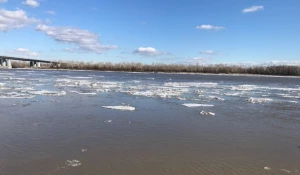 Ледоход на Оби. Апрель 2019 года.