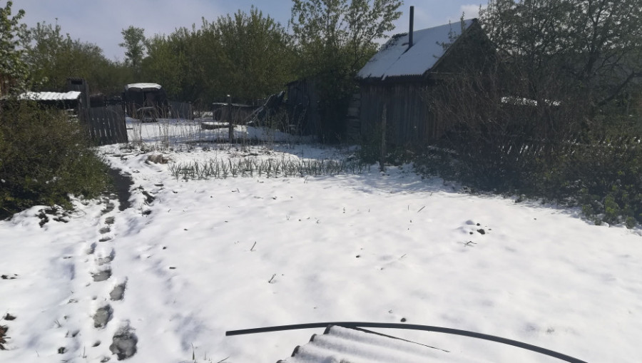 Снег в селе Романово 15 мая.