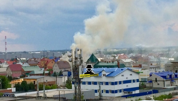 Пожар на Солнечной поляне в Барнауле, 22 июня 2019 года.