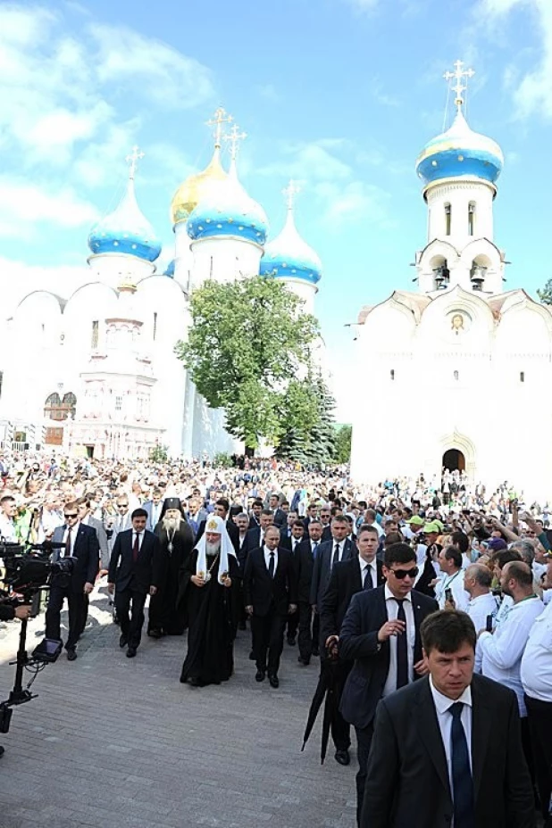 Владимир Путин с патриархом Кириллом в Сергиевом Посаде, 2014 год.