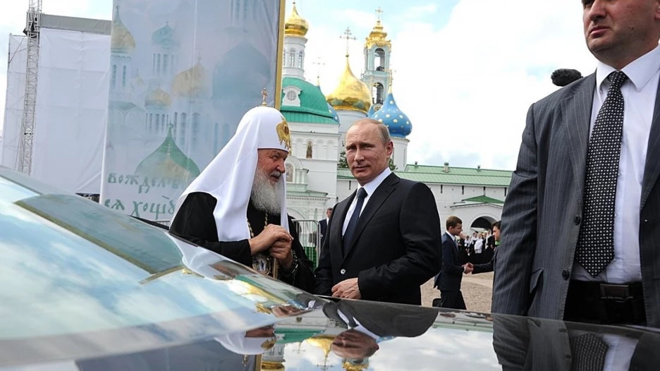 Владимир Путин с патриархом Кириллом в Сергиевом Посаде, 2014 год.