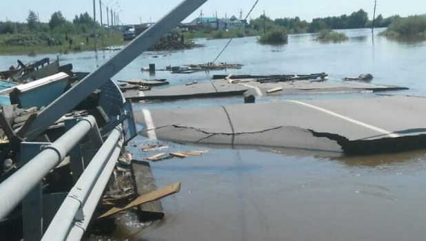 Зона подтопления в Иркутской области.