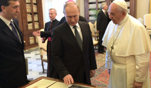 Владимир Путин в Ватикане у Папы Римского.