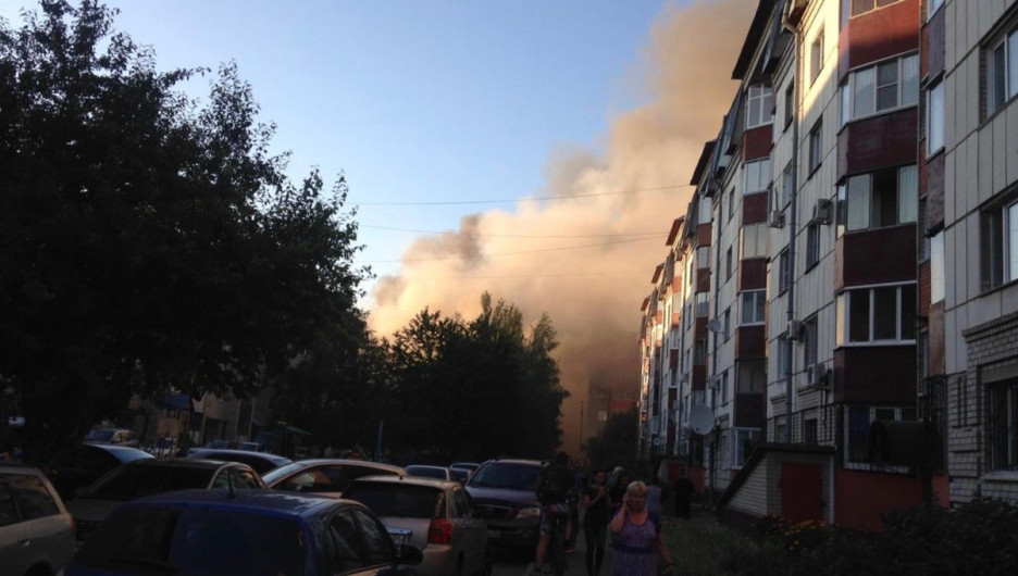 Пожар в Барнауле 10 июля 2019 года.