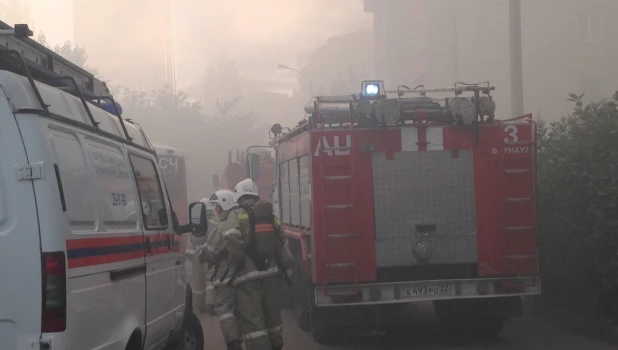 Пожар в Барнауле 10 июля 2019 года.