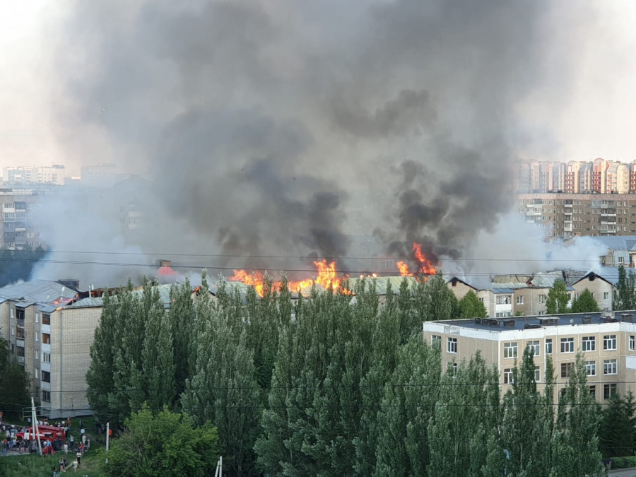 Пожар в Барнауле 10 июля 2019 года.