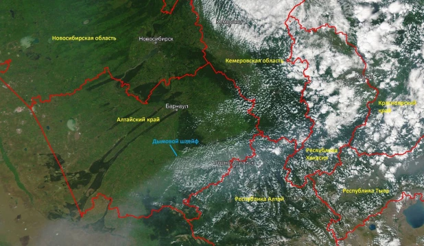 Атмосфера над югом Сибири 15 июля.