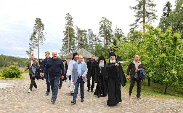 Владимир Путин и Александр Лукашенко на Валааме.