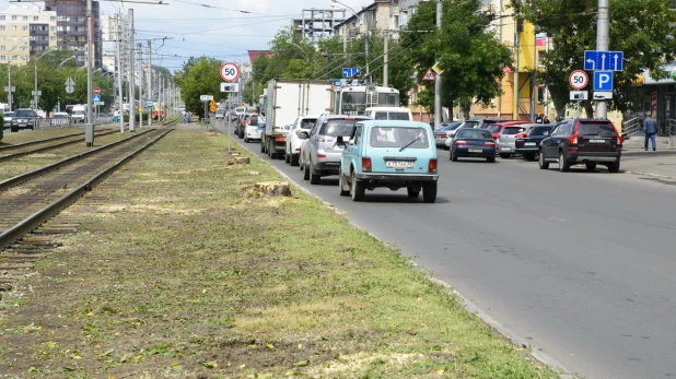 На проспекте Ленина срубили деревья.