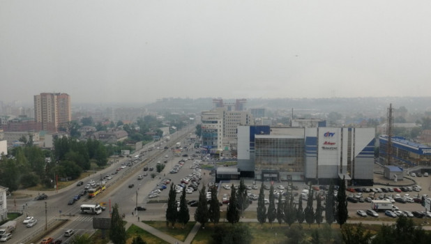 Дымка в Барнауле 23 июля 2019 года.