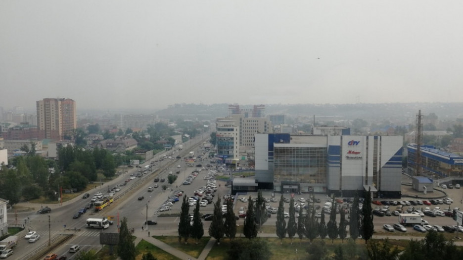 Дымка в Барнауле 23 июля 2019 года.