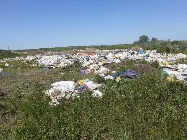 Полигон жидких отходов и свалка в Усть-Калманке.