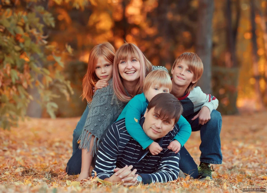 Елена Степанова и ее семья.