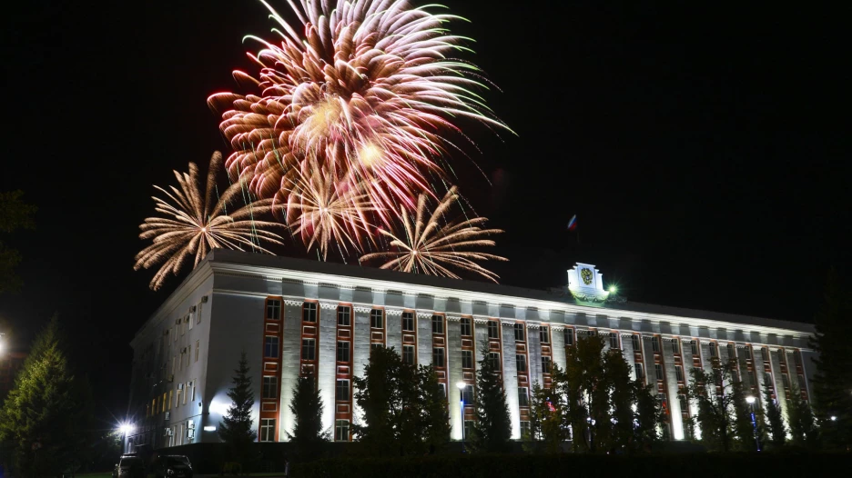 Салют на День города в Барнауле.