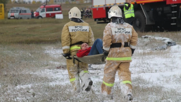 Пожарные учения в Барнаульском аэропорту.