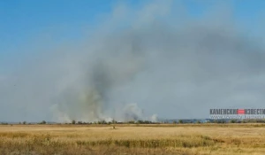 Пожар на острове на Оби.