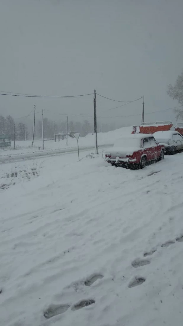 Снег в Горном Алтае.