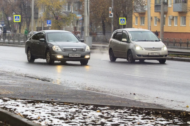 Первый снег в Барнауле. 