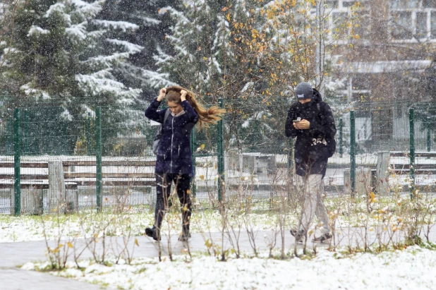 Первый снег в Барнауле. 