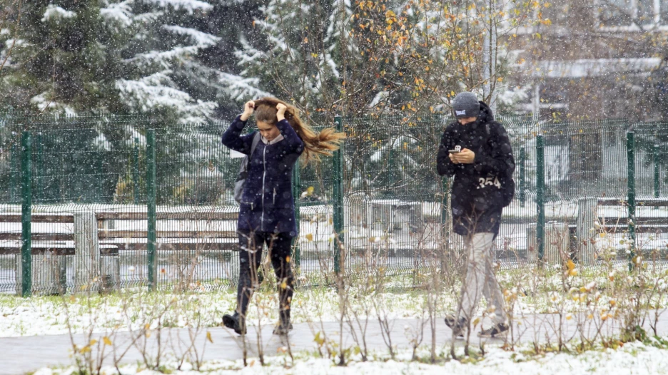 Первый снег в Барнауле. 