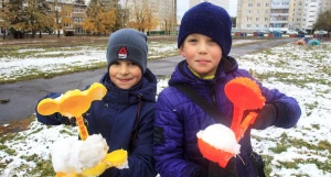 Первый снег в Барнауле. 