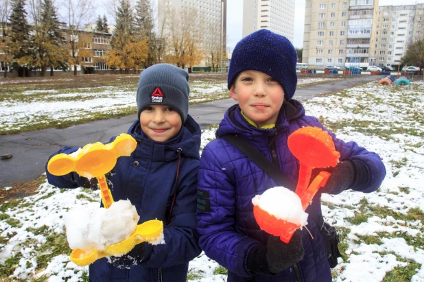 Первый снег в Барнауле. 