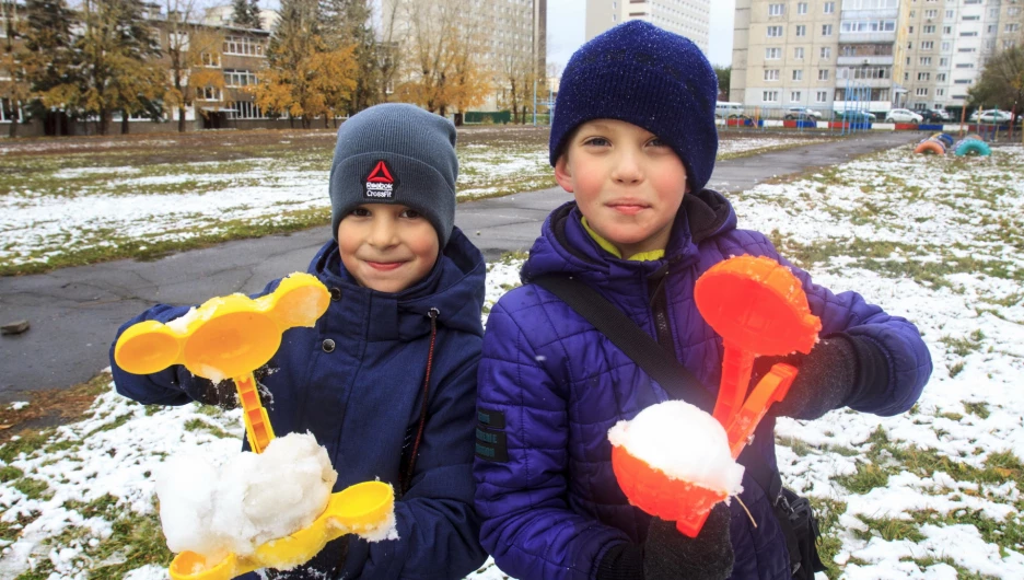Первый снег в Барнауле. 