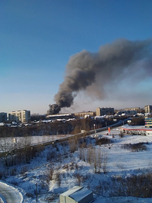 Пожар в производственном цехе в Бийске. 