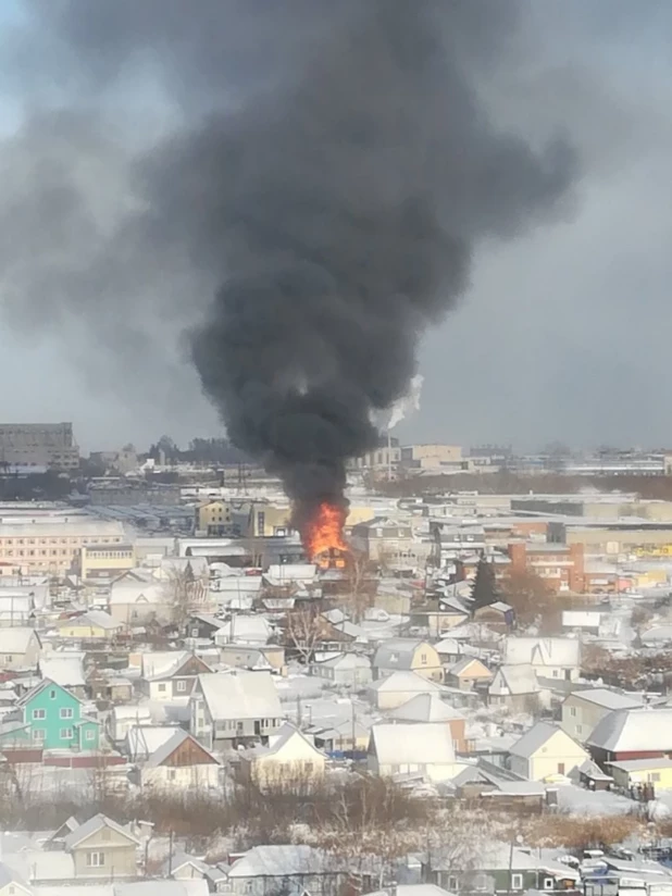 Пожар на ул. Эмилии Алексеевой.