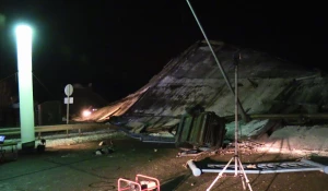 Рухнувший мост в Оренбурге.