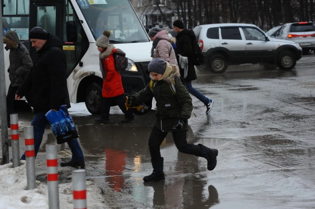 Дождь и слякоть в Барнауле. 6 декабря 2019 года.