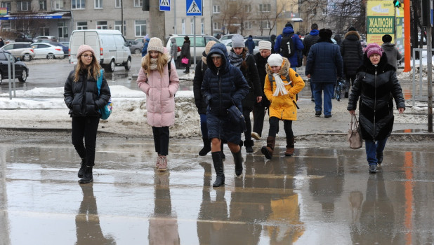Дождь и слякоть в Барнауле. 6 декабря 2019 года.