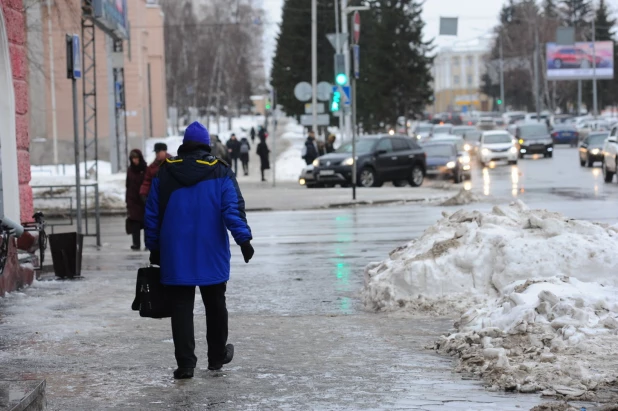 Дождь и слякоть в Барнауле. 6 декабря 2019 года.