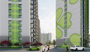 Жилой комплекс «Клевер-парк» с парковой зоной.