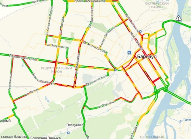 Пробки в Барнауле 27 декабря.