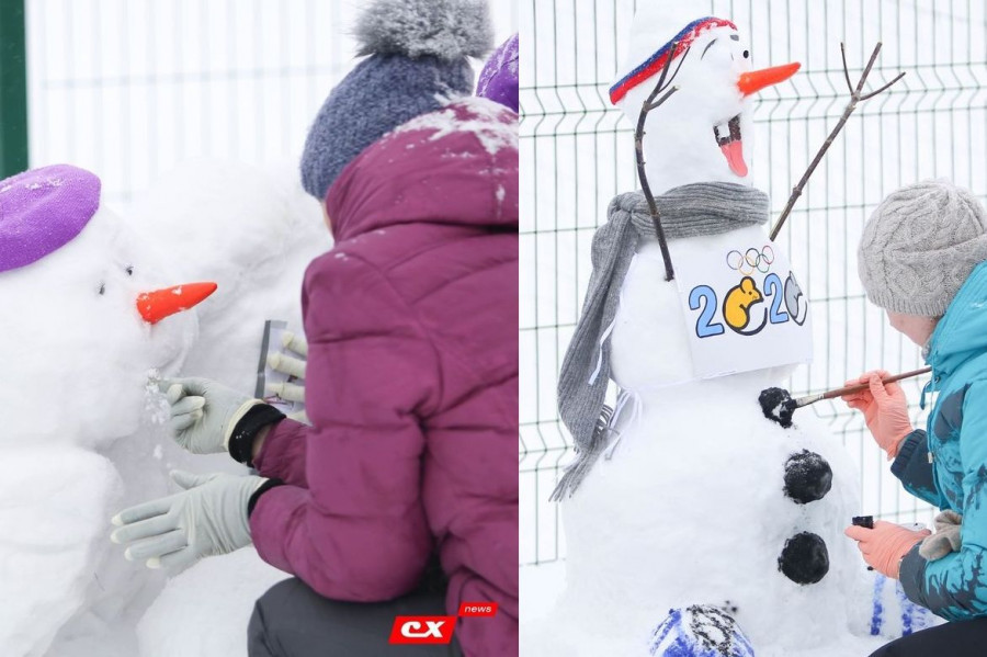 Чемпионат по лепке снеговиков.