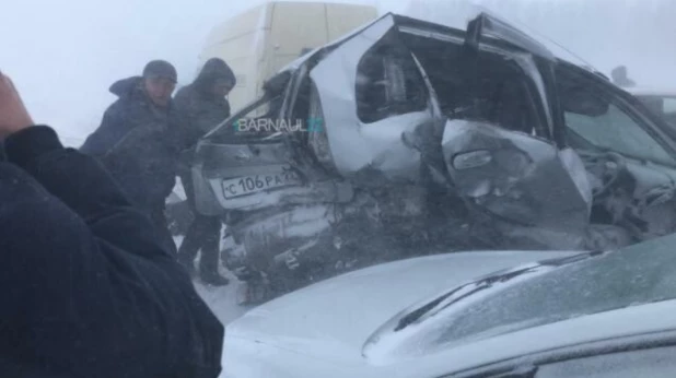 Массовое ДТП на трассе Барнаул - Павловск.