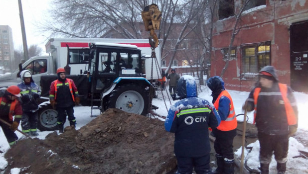 Авария на теплоносителе по улице Юрина. Барнаул (18 января 2020 год).