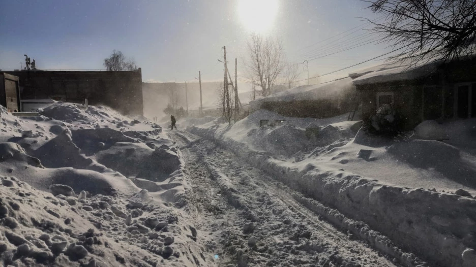 Барнаул после снежной бури 18 января 2020 года.