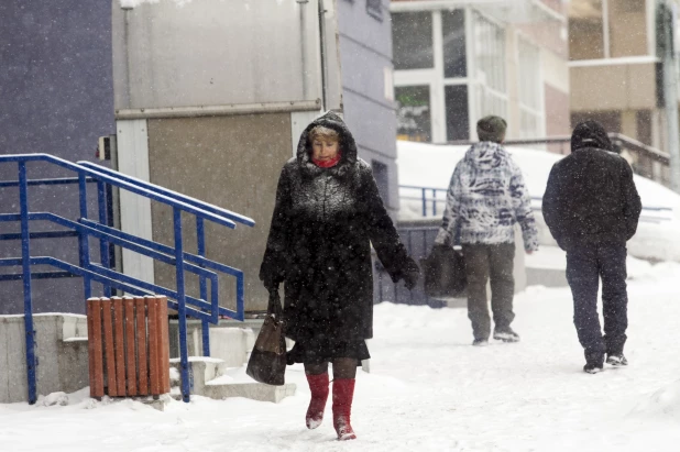 Снегопад в Барнауле. 