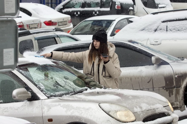 Снегопад в Барнауле. 