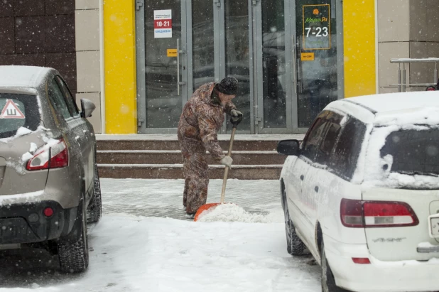 Снегопад в Барнауле. 